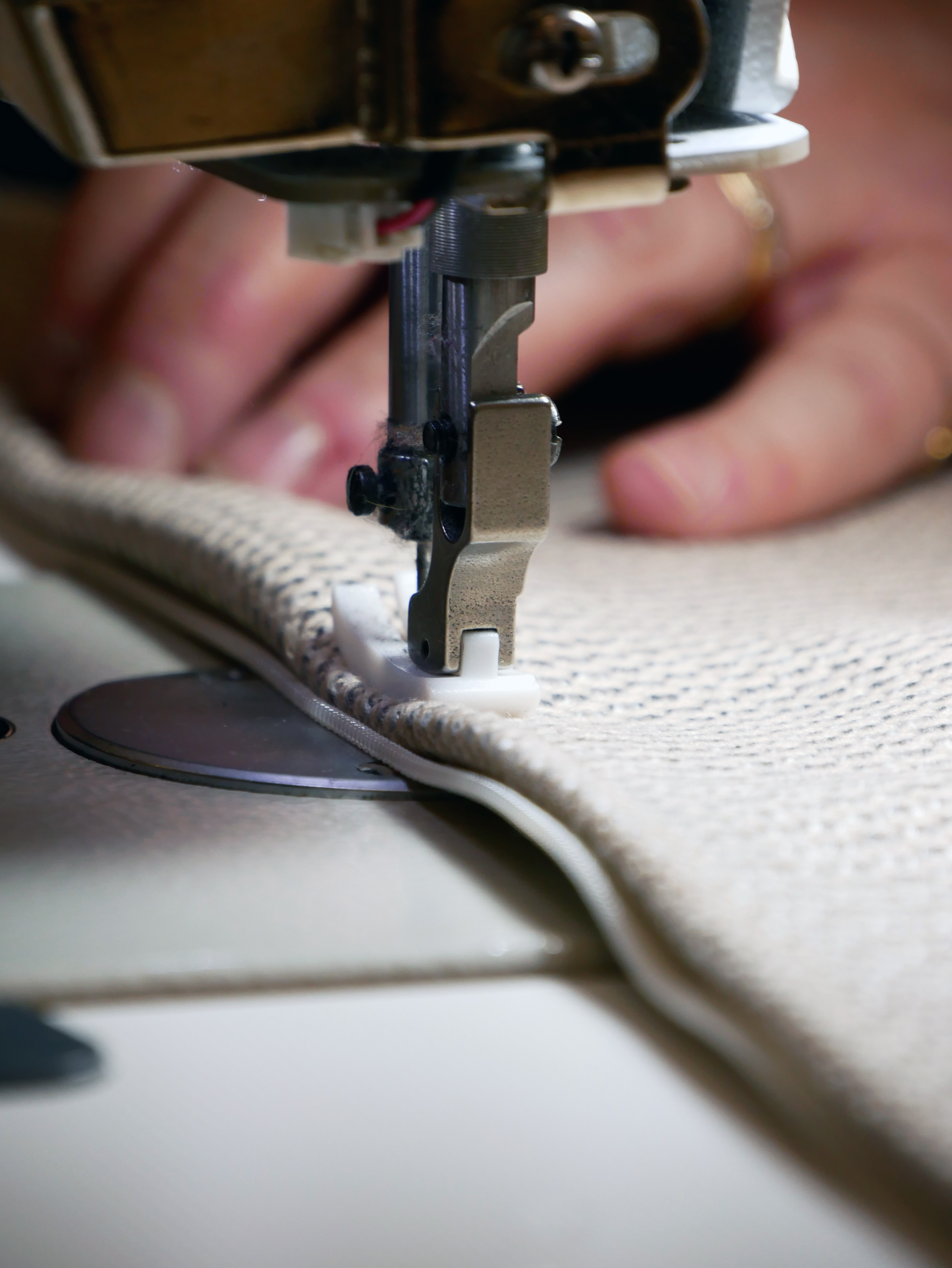 Détail de la couture d’une housse Modul’Pop